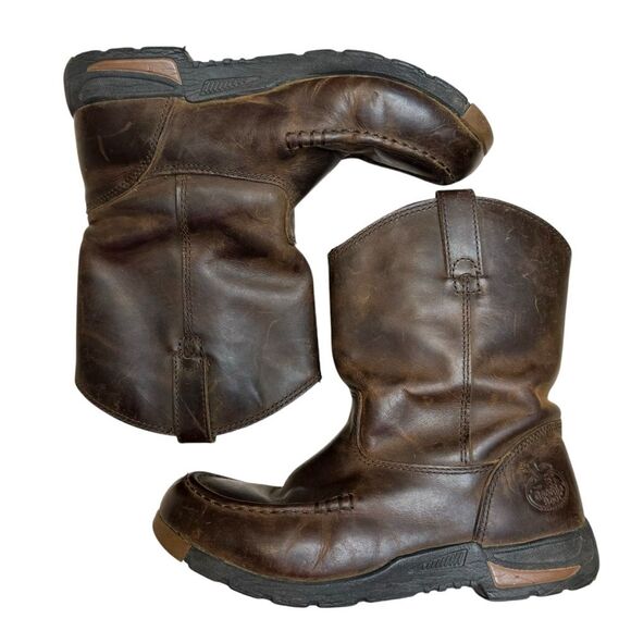 Georgia Boot Big Kids 7 Inch Pull On Brown Boots Size 3.5 - Picture 4 of 8